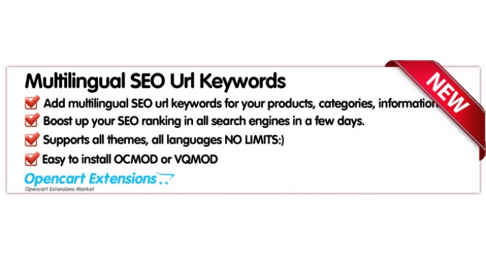 Multilingual SEO url Keywords - Opencart 2 [OCMOD/VQMOD]