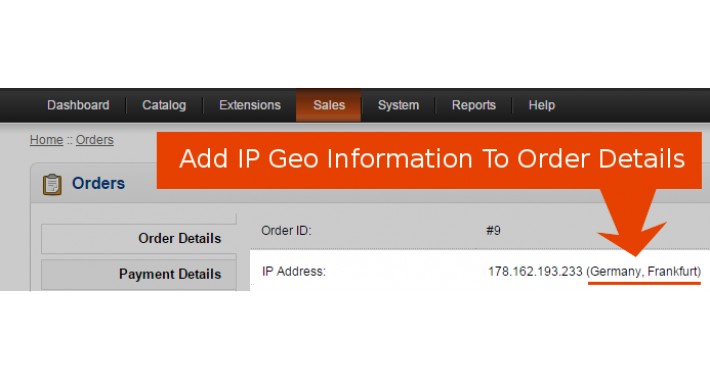 Add IP GEO Information To Order Details