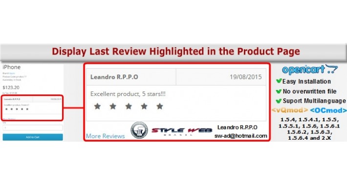 Display Last Review Highlighted in the Product Page