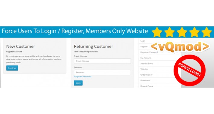 Force Users To Login / Register, Members Only Website VQMod