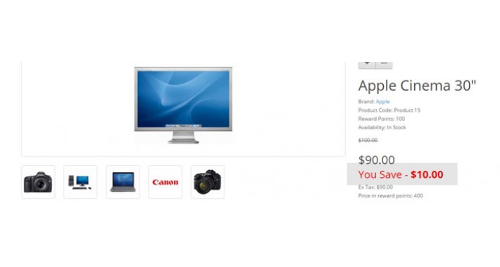 Save Price on Special Product