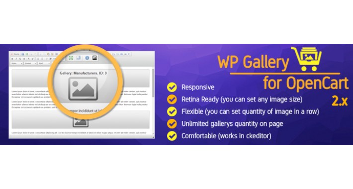 WP Gallery for OpenCart 2.x (gallery for visual editor)