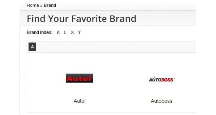 Brand page with images
