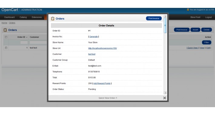 Quick View Orders Popup for Admin with Ajax - vQmod