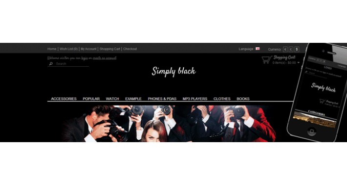 Simply black responsive theme