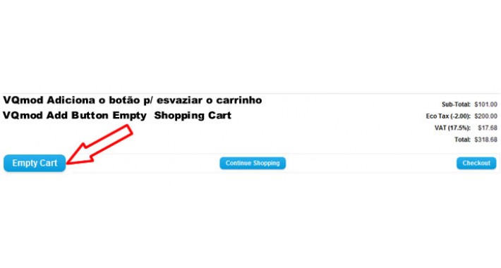 Button to clear the cart (Botão para limpar o carrinho)