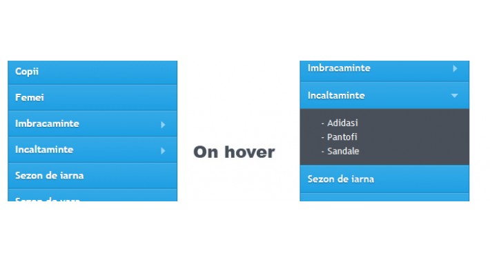 Mijoshop Vertical accordion menu