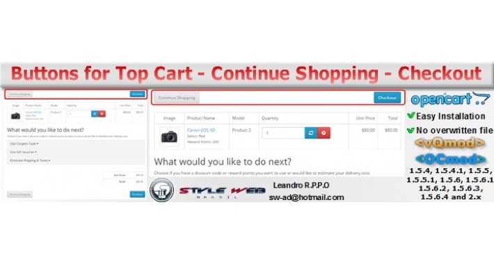 Buttons for Top Cart Continue Shopping-Checkout