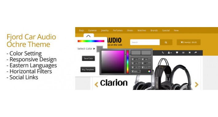 OpenCart 2 Theme Fjord Car Audio Ochre