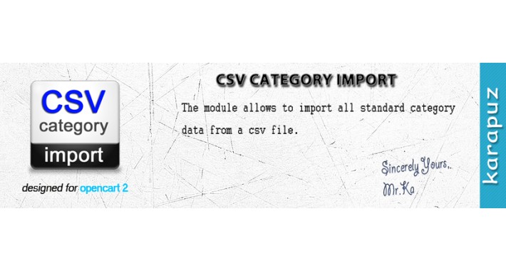 CSV Category Import (for Opencart 2)