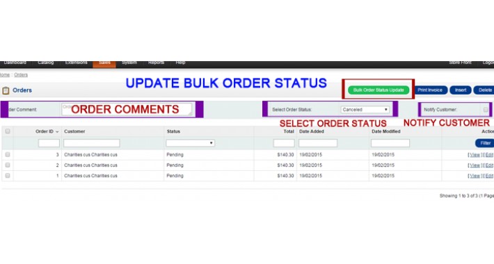 Bulk Order Status Update