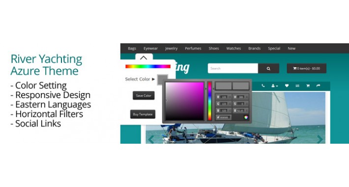 OpenCart 2 Theme River Yachting Azure