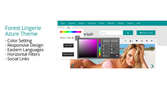 OpenCart 2 Theme Forest Lingerie Azure