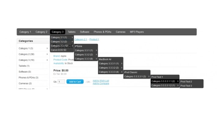 MLM - Multi-Level Categories Drop-down Menu