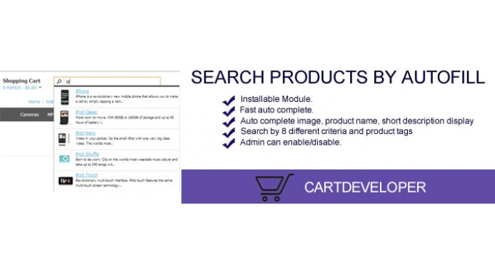Search Products by Autofill [plus] for Opencart