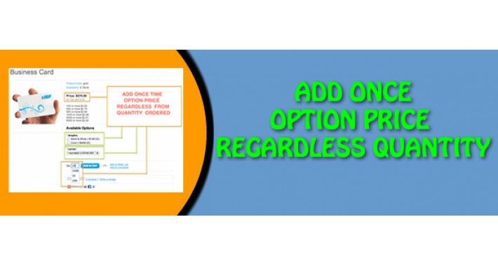 Add Once Option Price Regardless Quantity