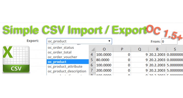 Simple CSV Import / Export, Any Database Table, OC 1.5+
