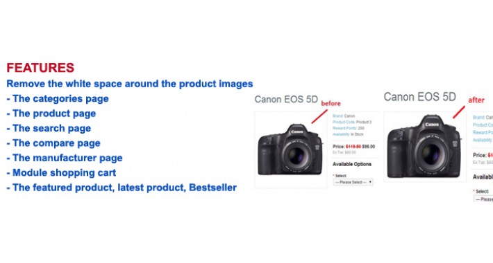 Crop product image remove white for all page