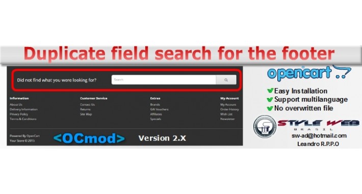 [OCmod]Duplicate Field Search for Footer