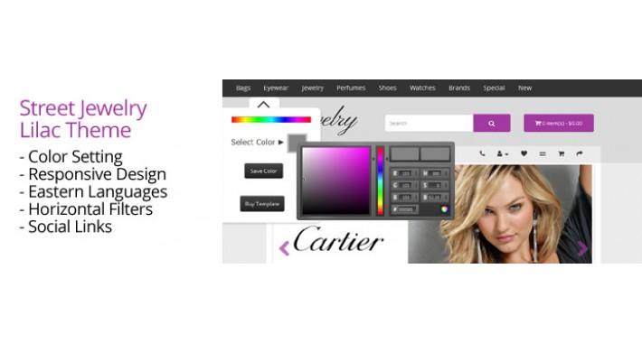 OpenCart 2 Theme Street Jewelry Lilac