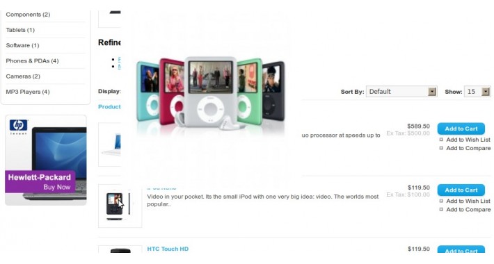 Slideshow product additional image in category