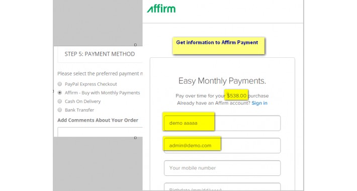 Affirm Payment Method