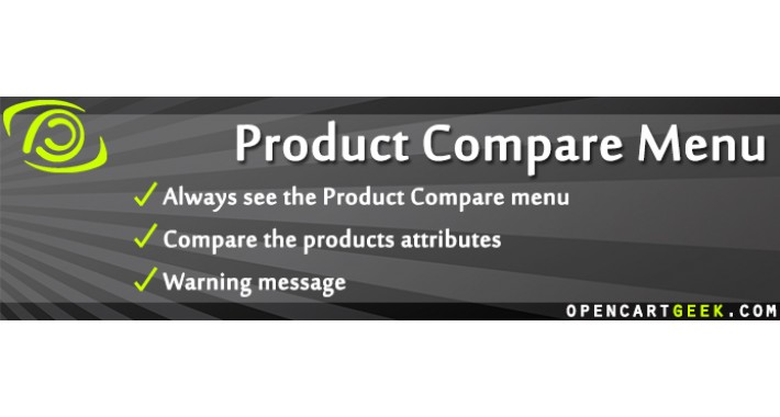 Product Compare Menu in the top menu - always visible