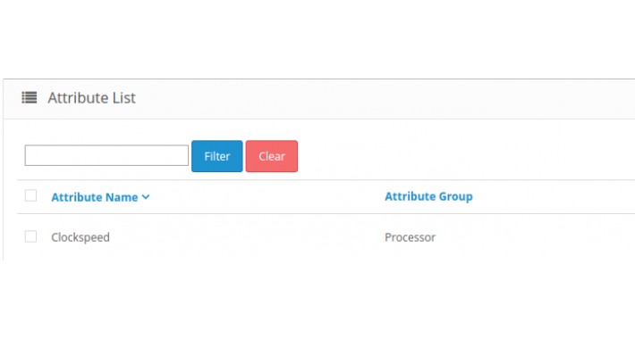 Simple admin attributes filter