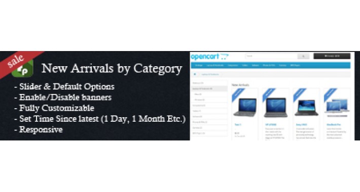New Arrivals by Category v1.5.x - v.2.0.x Compatible
