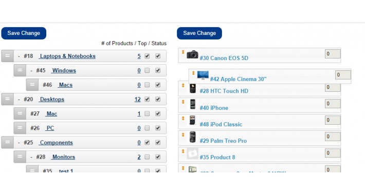 Super Category/Products Sorter