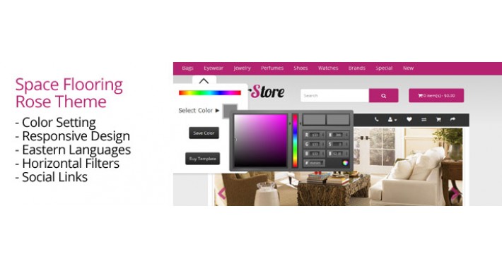 OpenCart 2 Theme Space Flooring Rose