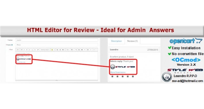 HTML Editor for Reviews - Ideal for Admin  Answers