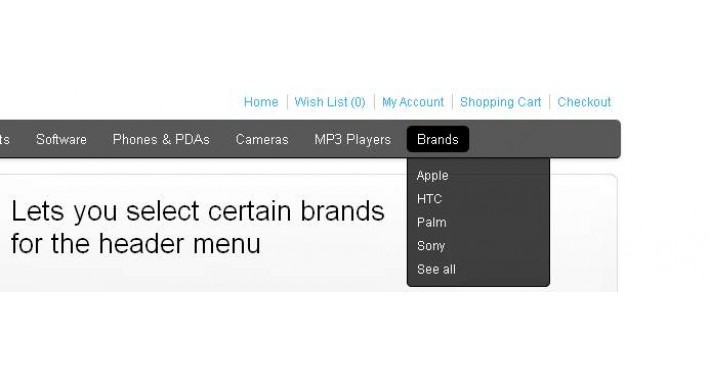 Brands In Top Menu