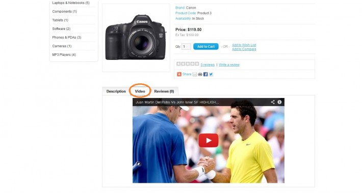 Product Advertisement Video - Add Promo Video [VQMod]