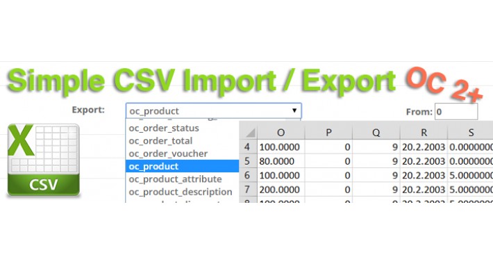 Simple CSV Import / Export, Any Database Table, OC 2 +