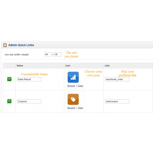 OpenCart - Admin Quick Links