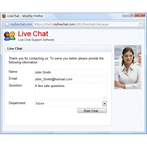 Website live chat service