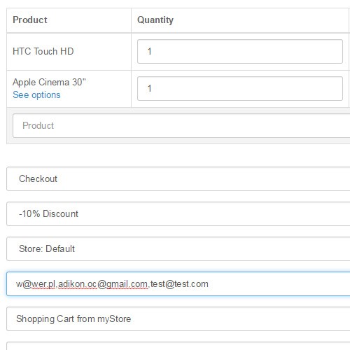 OpenCart Email Cart (Prefilled Shopping Carts)