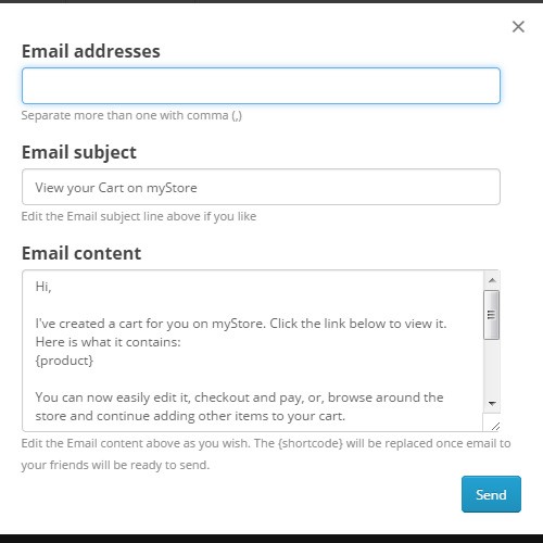 OpenCart Email Cart (Prefilled Shopping Carts)