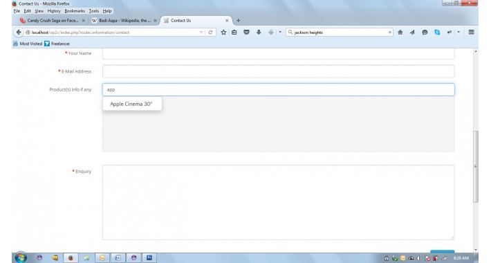 product enquiry contact page