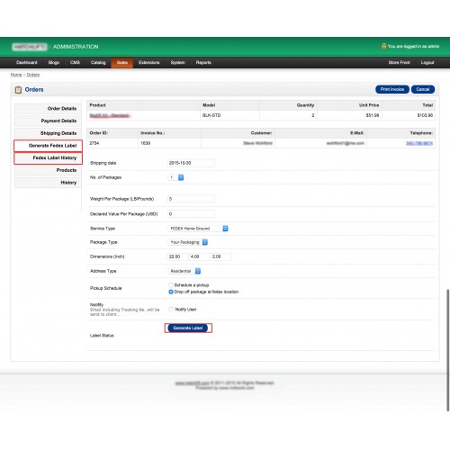 Opencart fedex integrated shipping and tracking