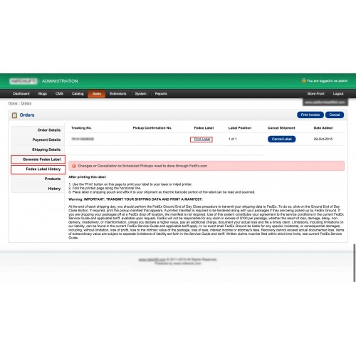 Opencart fedex integrated shipping and tracking