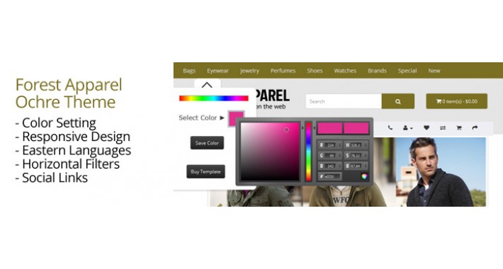 OpenCart 2 Theme Forest Apparel Ochre
