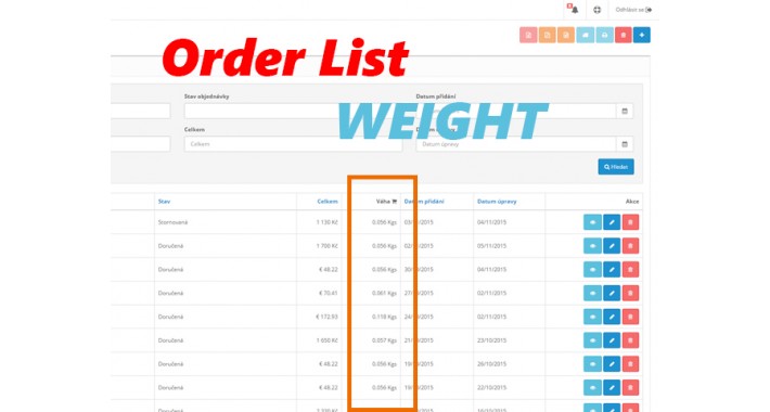 (VQMOD) Weight column on Admin Order List (2.x.x)