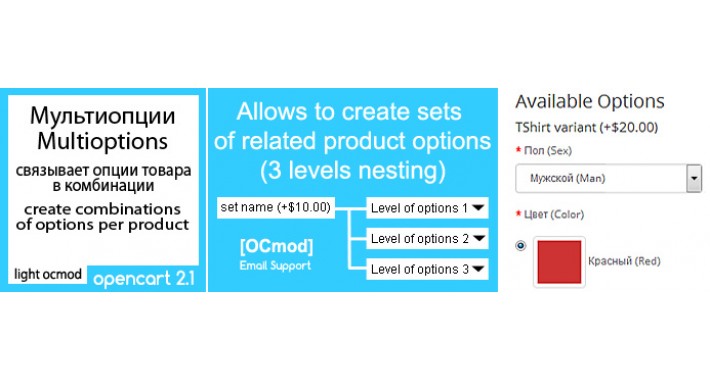 Multioptions add related options to product options