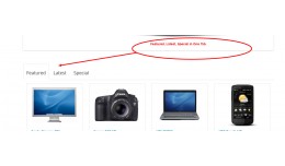 Product Tab - Featured, Special, Latest and Best..