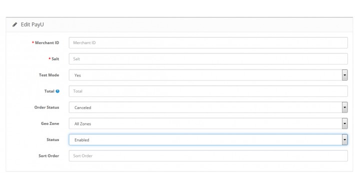 PayU Money Payment Gateway - OpenCart V2.0
