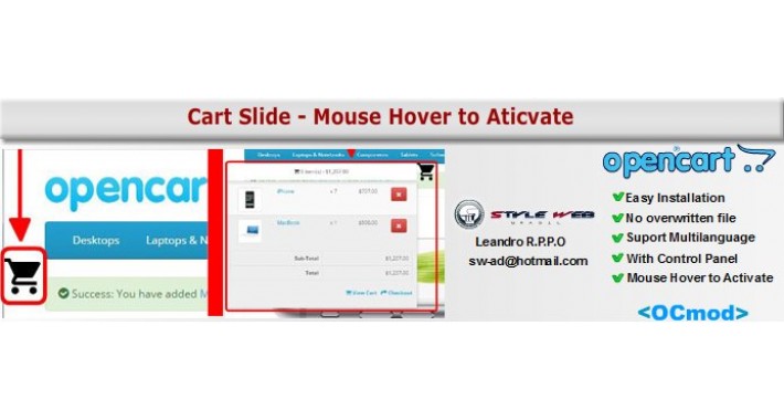 Cart Slide - Mouse Hover to Aticvate
