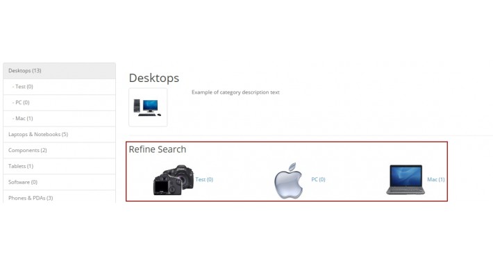 Category image refine search