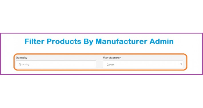 Products filter by Manufacturer